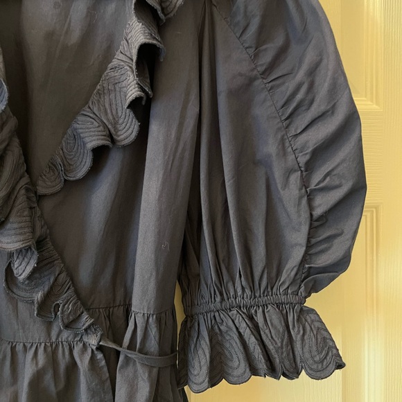 Sea NY Women’s Heidi Wrap Top, Navy color, sample size 4/S - Picture 3 of 11